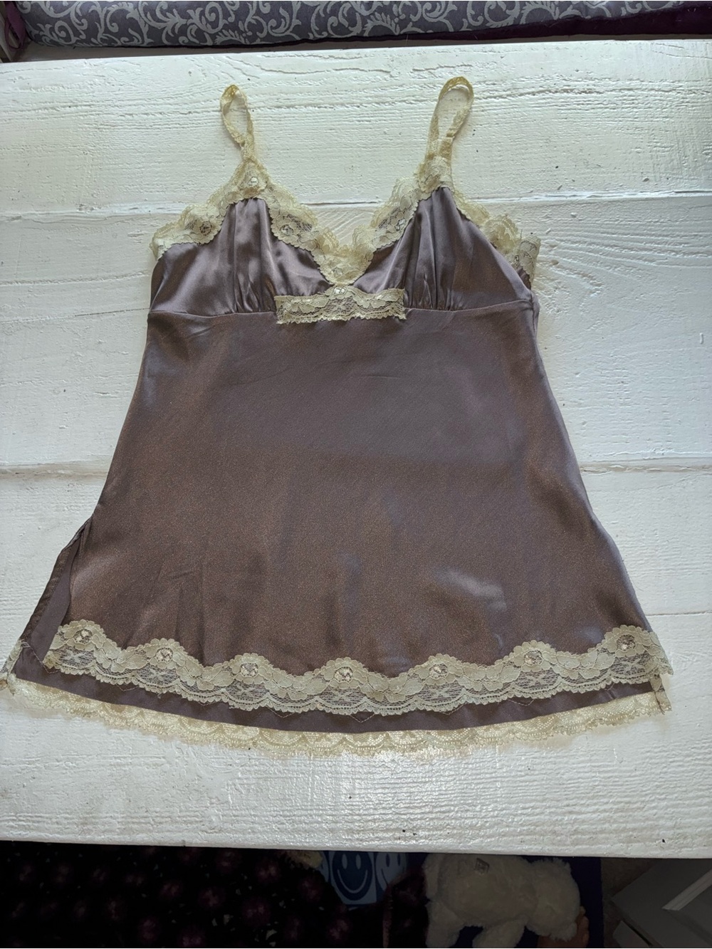 Lace-Trim Silk Camisole